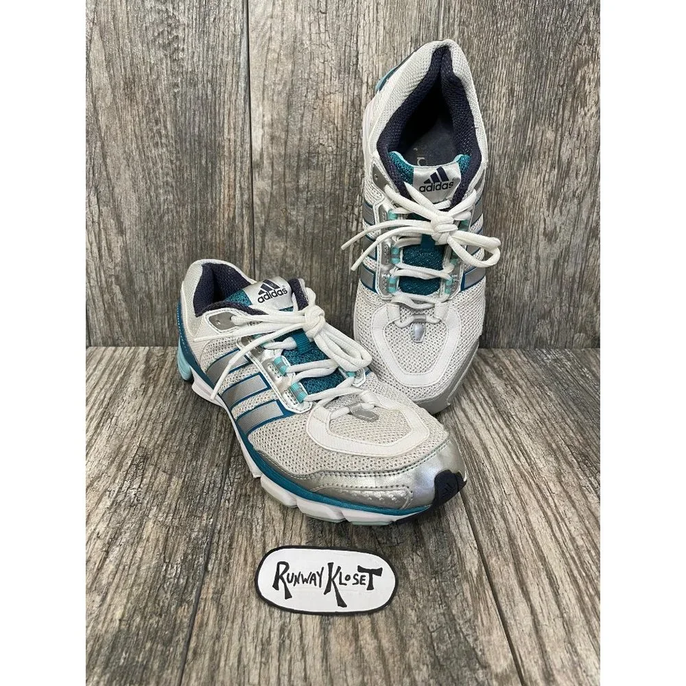ADIDAS Mens Running Shoes Q22220 Sneakers Silver Aqua size 9 - Picture 8 of 10